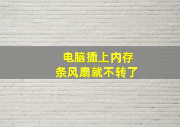 电脑插上内存条风扇就不转了