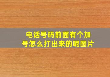 电话号码前面有个加号怎么打出来的呢图片