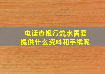 电话查银行流水需要提供什么资料和手续呢