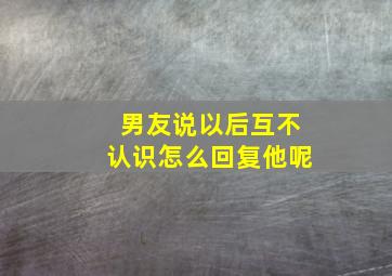 男友说以后互不认识怎么回复他呢