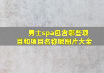 男士spa包含哪些项目和项目名称呢图片大全