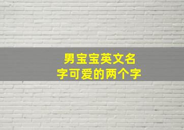 男宝宝英文名字可爱的两个字