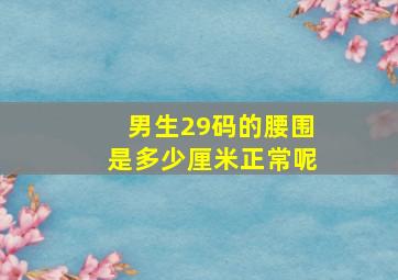 男生29码的腰围是多少厘米正常呢