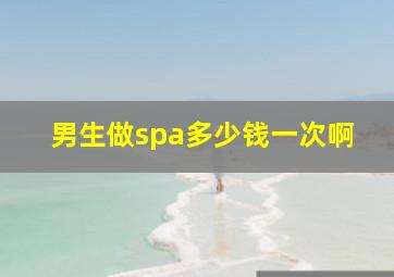 男生做spa多少钱一次啊