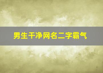 男生干净网名二字霸气