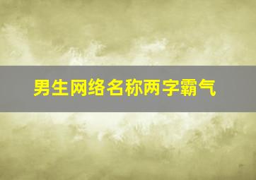 男生网络名称两字霸气