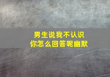 男生说我不认识你怎么回答呢幽默