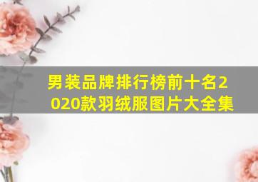 男装品牌排行榜前十名2020款羽绒服图片大全集