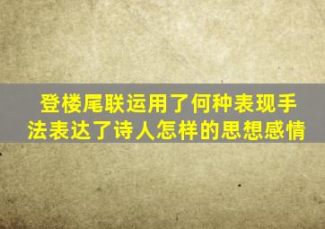 登楼尾联运用了何种表现手法表达了诗人怎样的思想感情