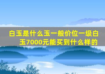 白玉是什么玉一般价位一级白玉7000元能买到什么样的