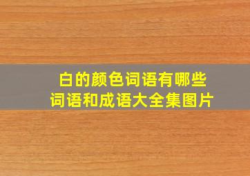 白的颜色词语有哪些词语和成语大全集图片