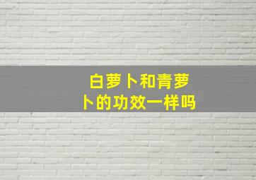 白萝卜和青萝卜的功效一样吗