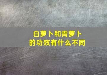 白萝卜和青萝卜的功效有什么不同