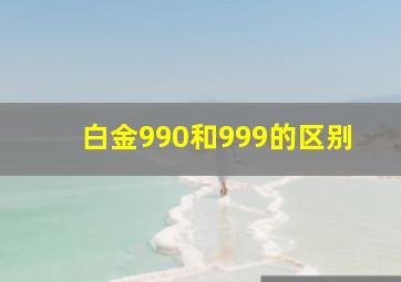 白金990和999的区别