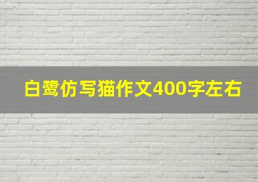 白鹭仿写猫作文400字左右