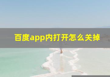 百度app内打开怎么关掉