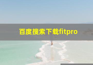 百度搜索下载fitpro