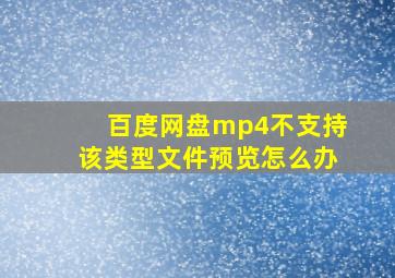 百度网盘mp4不支持该类型文件预览怎么办