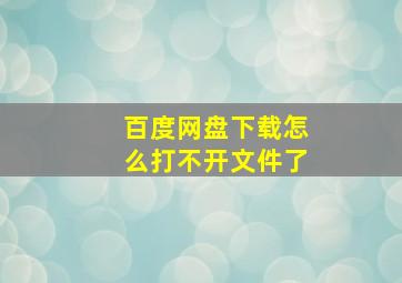 百度网盘下载怎么打不开文件了