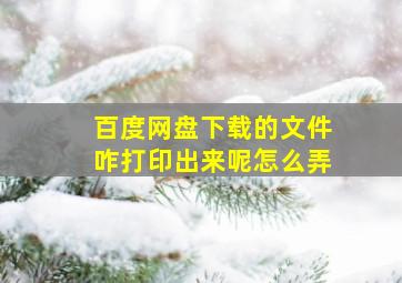 百度网盘下载的文件咋打印出来呢怎么弄