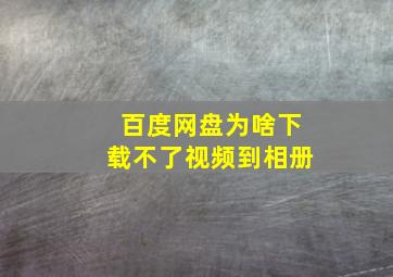 百度网盘为啥下载不了视频到相册