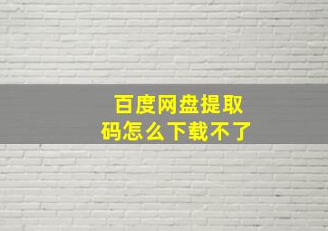 百度网盘提取码怎么下载不了