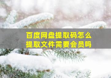 百度网盘提取码怎么提取文件需要会员吗