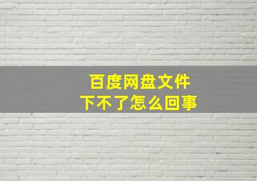 百度网盘文件下不了怎么回事