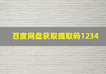 百度网盘获取提取码1234