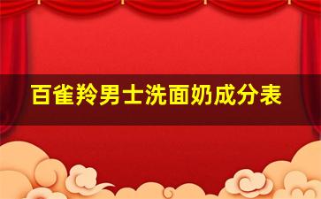 百雀羚男士洗面奶成分表