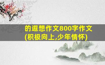 的遐想作文800字作文(积极向上,少年情怀)