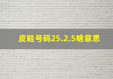 皮鞋号码25.2.5啥意思