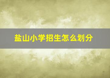 盐山小学招生怎么划分