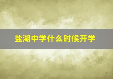 盐湖中学什么时候开学