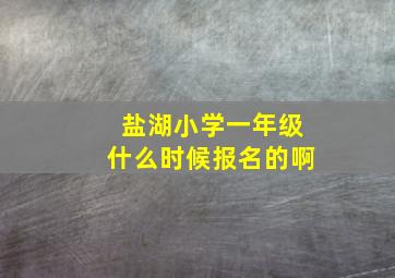 盐湖小学一年级什么时候报名的啊