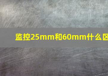 监控25mm和60mm什么区别