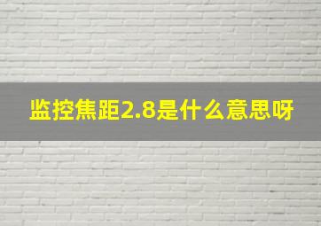 监控焦距2.8是什么意思呀