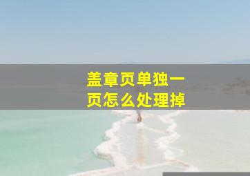 盖章页单独一页怎么处理掉