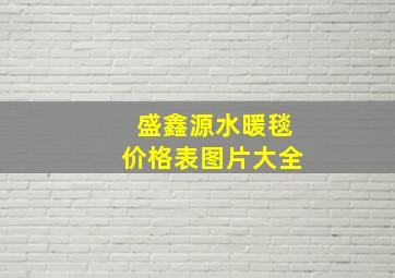 盛鑫源水暖毯价格表图片大全