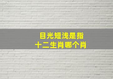 目光短浅是指十二生肖哪个肖