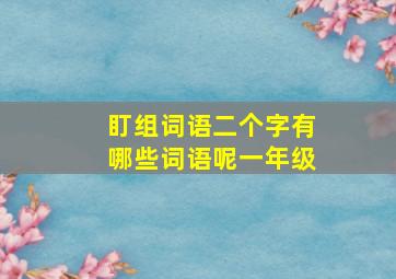 盯组词语二个字有哪些词语呢一年级