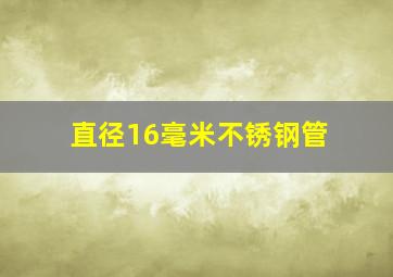 直径16毫米不锈钢管