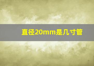 直径20mm是几寸管