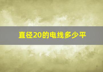 直径20的电线多少平