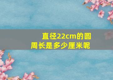 直径22cm的圆周长是多少厘米呢