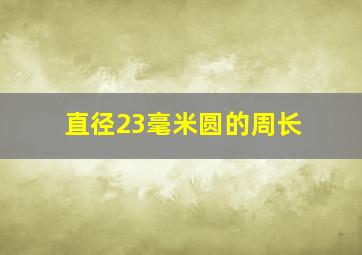 直径23毫米圆的周长