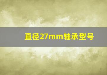 直径27mm轴承型号