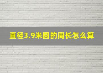 直径3.9米圆的周长怎么算