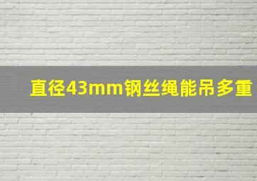 直径43mm钢丝绳能吊多重