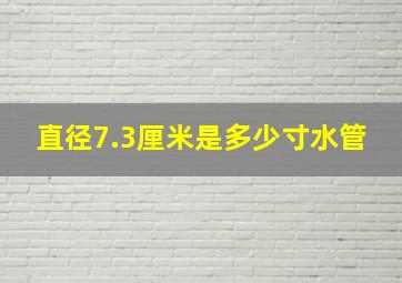 直径7.3厘米是多少寸水管